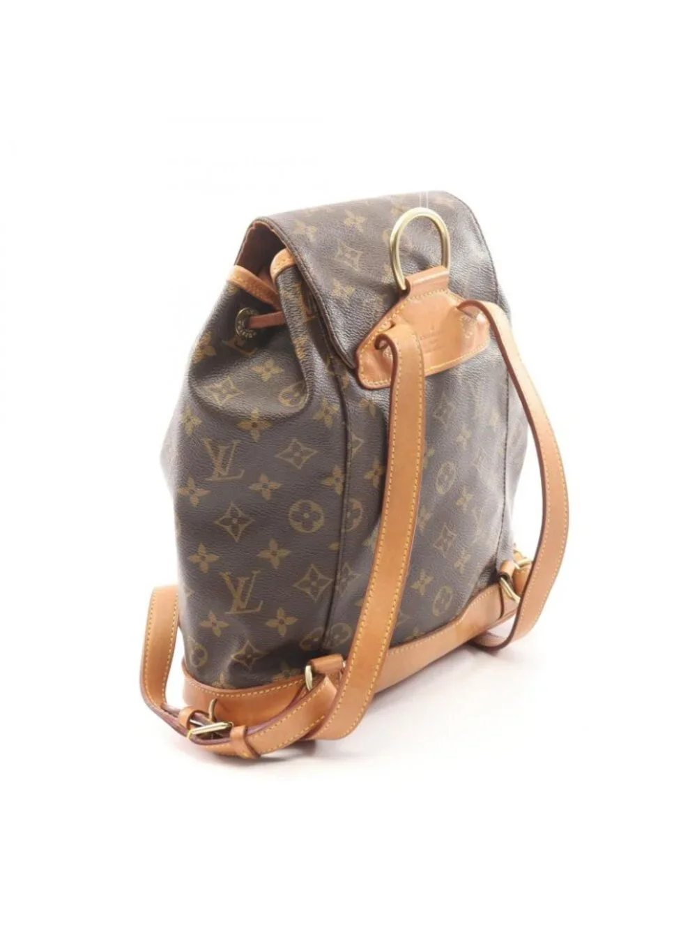 Louis Vuitton Backpack Montsouris MM Monogram Canvas Leather